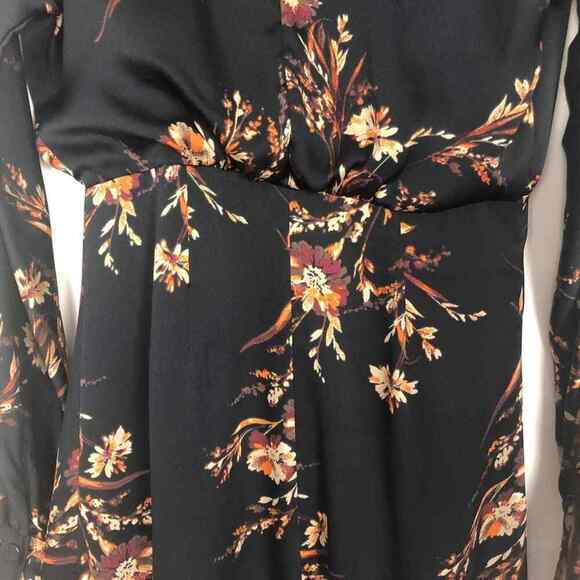 Equipment Long Sleeve V-Neck Women's Floral Faux Wrap Dress Size XS - Picture 10 of 14
